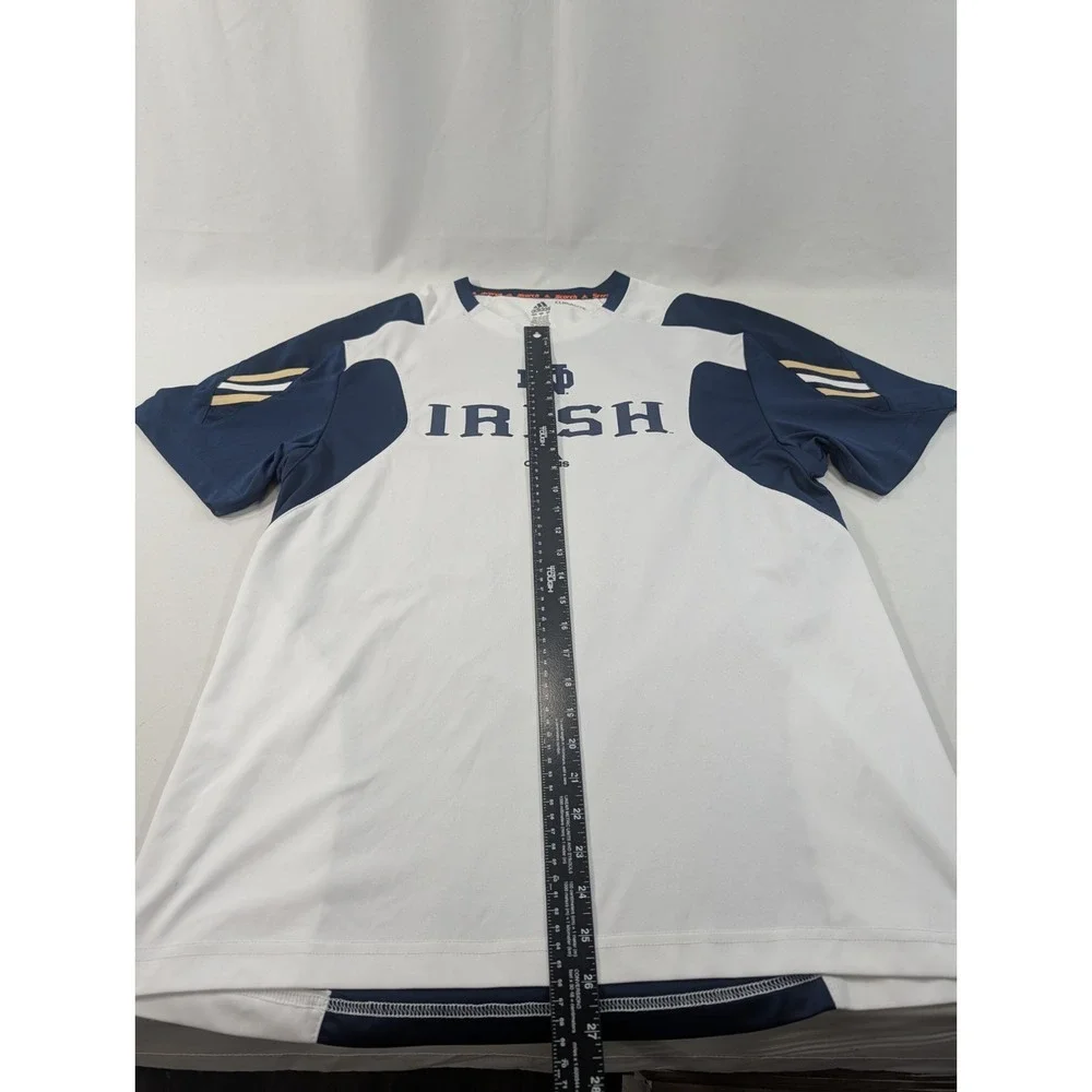 Adidas‎ Mens Large Team Notre Dame University Football Irish T-Shirt White Navy